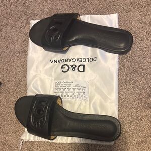 Dolce & Gabbana Black Slide Sandals